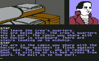 Treasure Island (Commodore 64) screenshot: Your cabin.