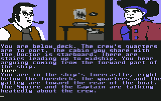 Treasure Island (Commodore 64) screenshot: Forecastle.