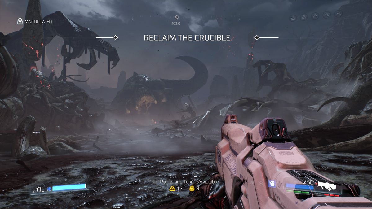 Doom (PlayStation 4) screenshot: Passing through the Titan's core
