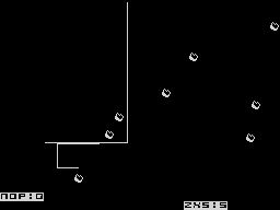 Lazer Bykes (ZX Spectrum) screenshot: Racing through the obstacles