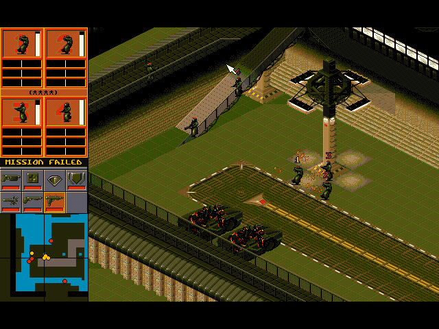Syndicate: American Revolt (DOS) screenshot: Ouch - That's gotta hurt!