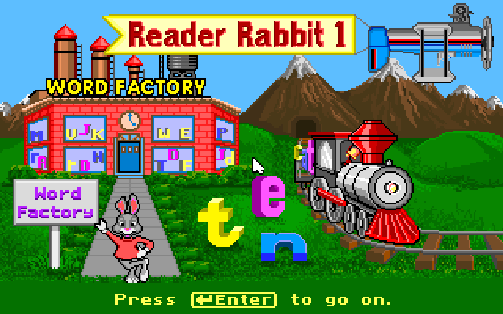 Reader Rabbit (DOS) screenshot: Version 5.1 title screen.