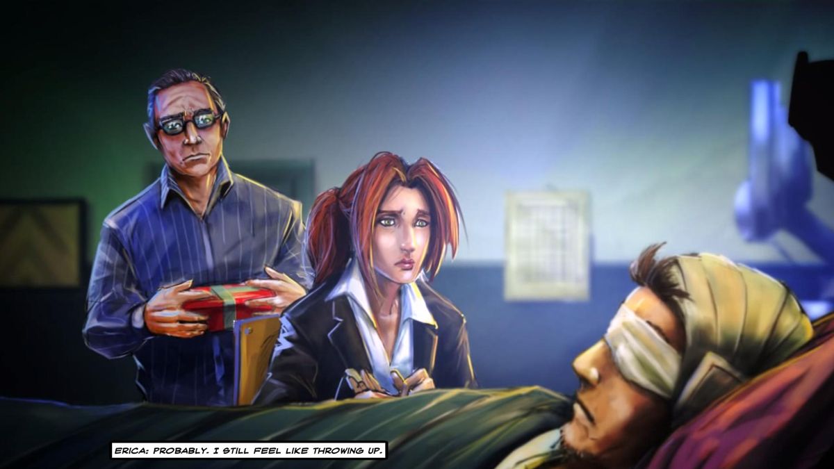 Cognition: An Erica Reed Thriller - Episode 3: The Oracle (Windows) screenshot: Erica and her father at the Hospital.