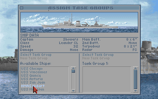 Task Force 1942 (DOS) screenshot: Create Task Groups/Task Force
