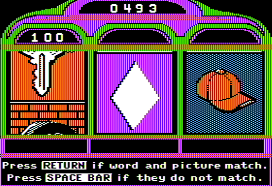 Play Ball, Kate! (Apple II) screenshot: Match 'em!
