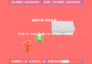 Tank Command (Atari 7800) screenshot: Game over