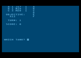 Tanktics (Atari 8-bit) screenshot: Just poke blindly at the controls until they let you go