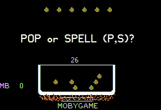 Pop 'R spell (Apple II) screenshot: Pop or Spell?