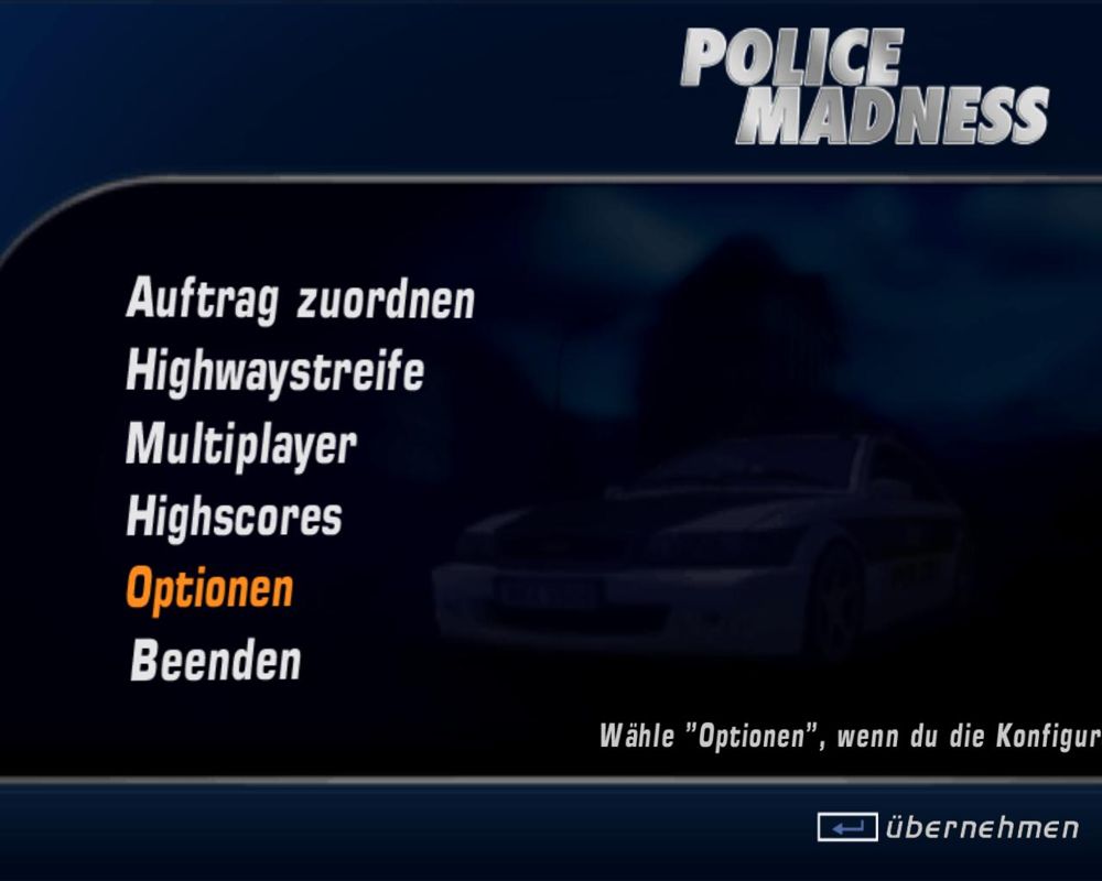 London Racer: Police Madness (Windows) screenshot: Main Screen