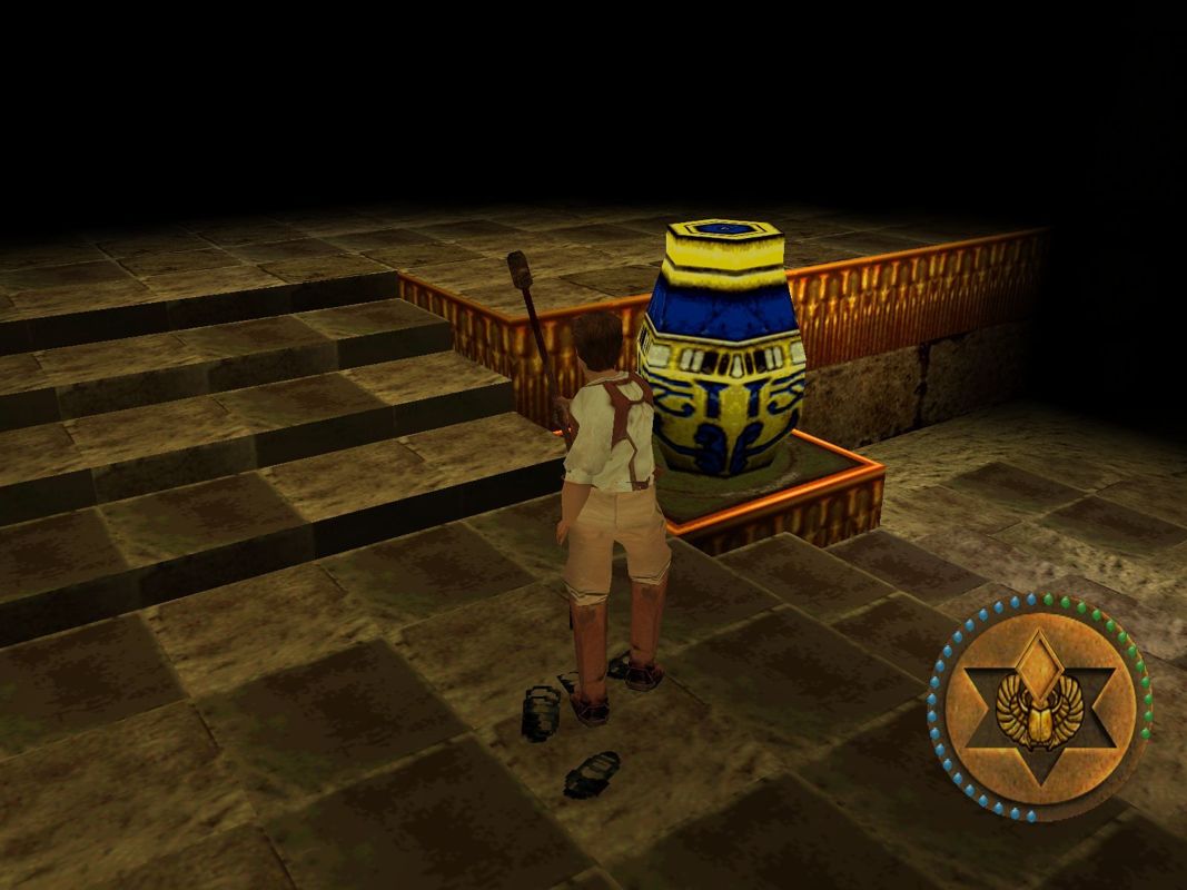 The Mummy (Windows) screenshot: Smashing jars like this and similar objects can reveal hidden items or traps.