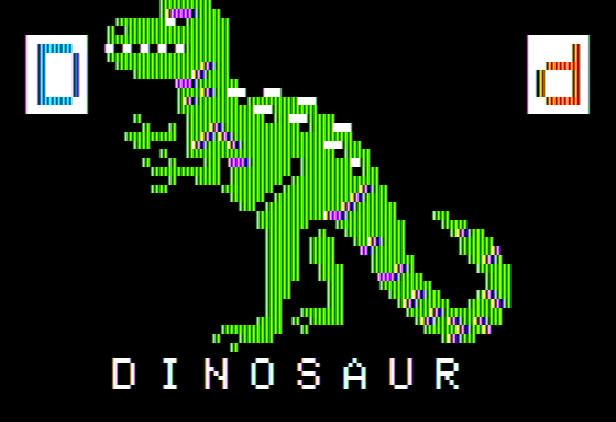 Alphabet Zoo (Apple II) screenshot: D is for Dinosaur