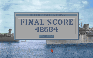 Task Force 1942 (DOS) screenshot: Final Score :)