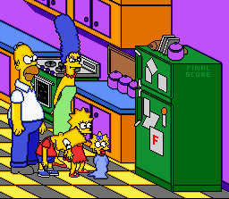 The Simpsons: Bart's Nightmare (SNES) screenshot: Bart gets an F