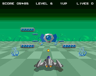 Vindex (Amiga) screenshot: Level 6 - more enemies approach.