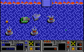 Vindicators (Amiga) screenshot: I'm surrounded! That can't be good...