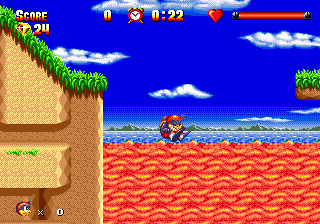 High Seas Havoc (Genesis) screenshot: Drowned in lava
