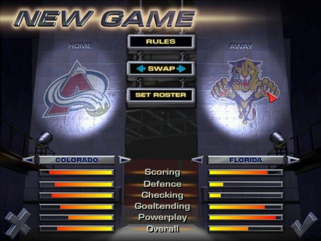 NHL 97 (DOS) screenshot: New game options