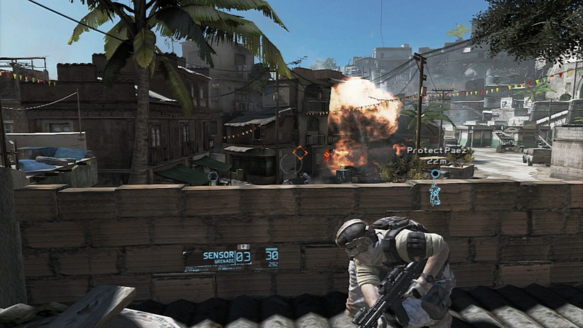 Tom Clancy's Ghost Recon: Future Soldier (PlayStation 3) screenshot: Protect your contact.