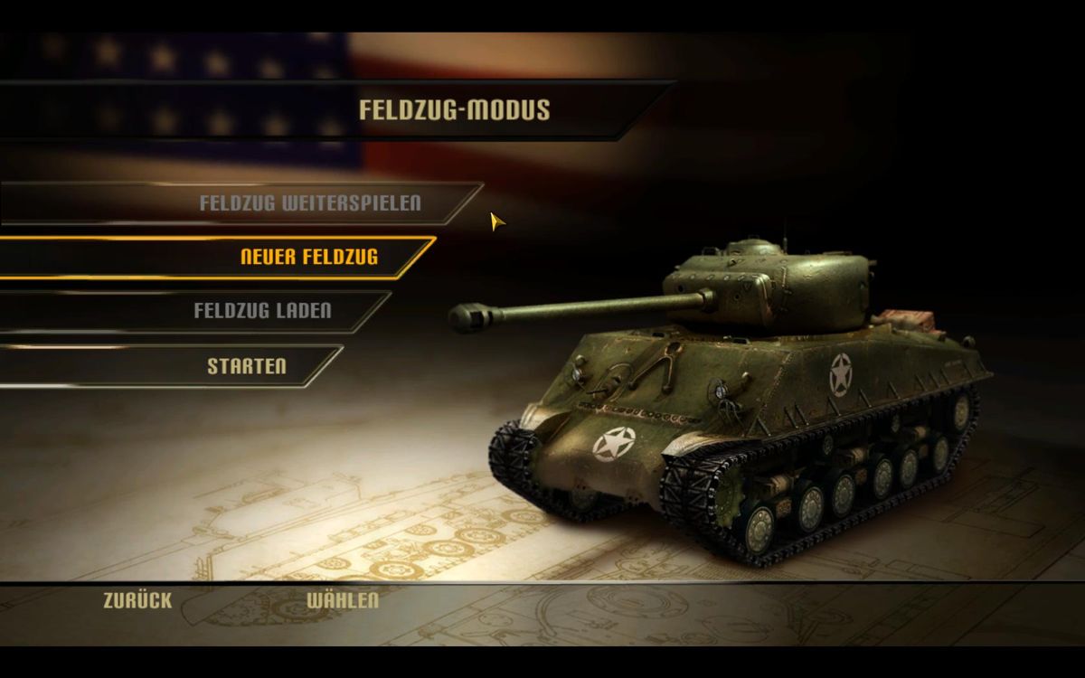 History Legends of War: Patton (Windows) screenshot: Start a new Campaign