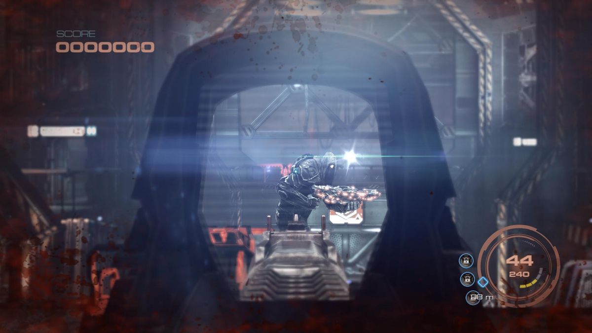 Alien Rage (Windows) screenshot: Fighting an alien (demo version)