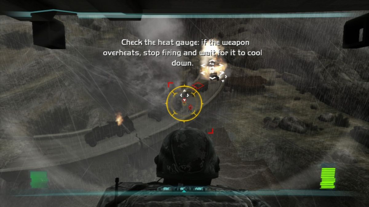 Tom Clancy's Ghost Recon: Advanced Warfighter 2 (PlayStation 3) screenshot: Taking out the defenseless trucks is a child's play.