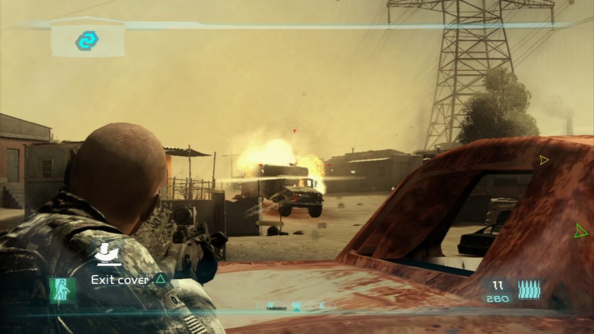 Tom Clancy's Ghost Recon: Advanced Warfighter 2 (PlayStation 3) screenshot: Yup, vehicles can be taken out with a concentrated machine-gun fire it just takes longer than with a grenade.