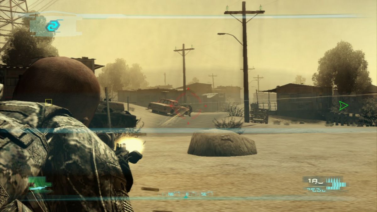 Tom Clancy's Ghost Recon: Advanced Warfighter 2 (PlayStation 3) screenshot: When prone, you can roll to the side if you find yourself too exposed to enemy fire.