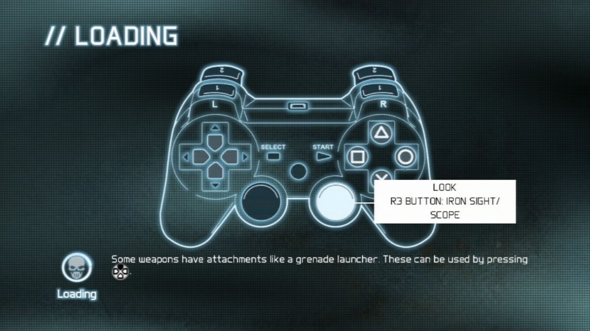Tom Clancy's Ghost Recon: Future Soldier (PlayStation 3) screenshot: Loading screen show you gameplay controls for buttons you touch.