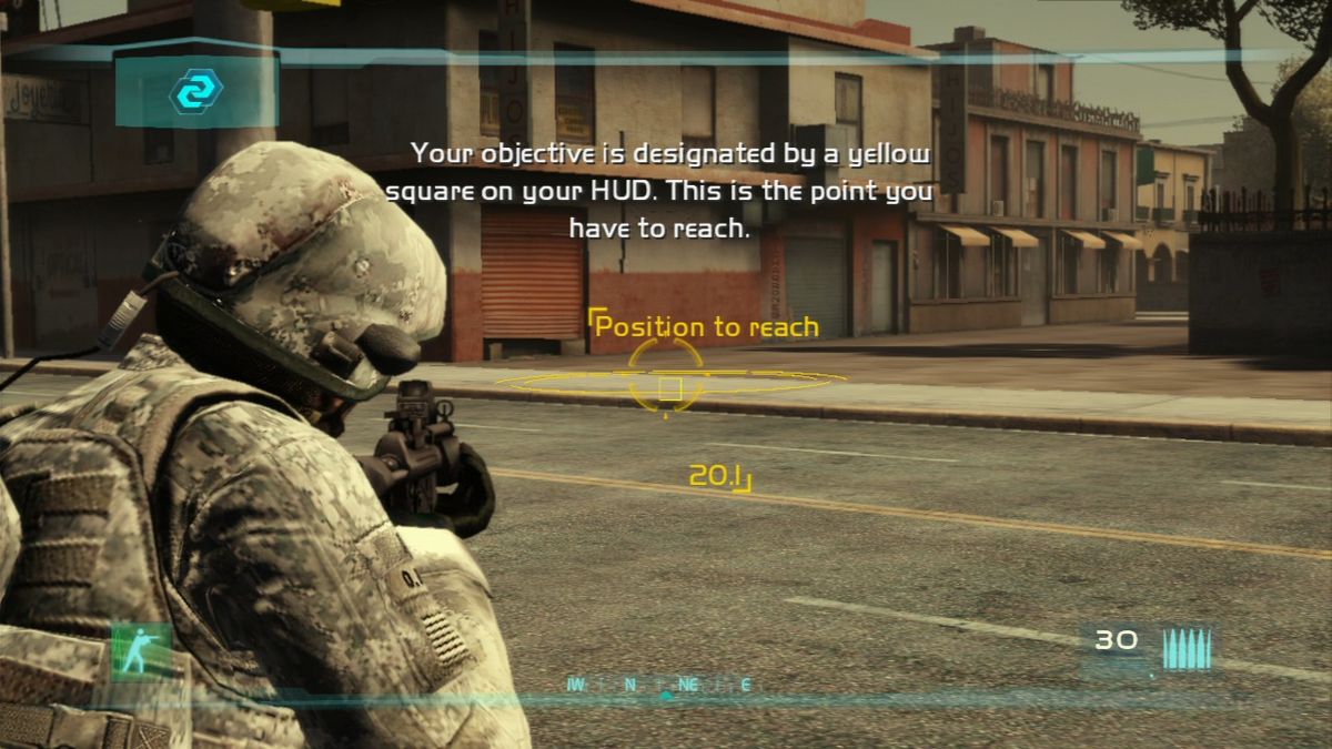 Tom Clancy's Ghost Recon: Advanced Warfighter 2 (PlayStation 3) screenshot: Tutorial mission gets you familiar with the controls.