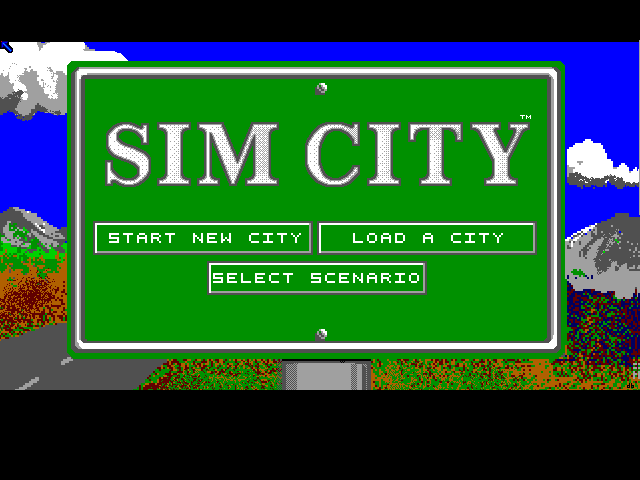 SimCity (FM Towns) screenshot: Title Screen