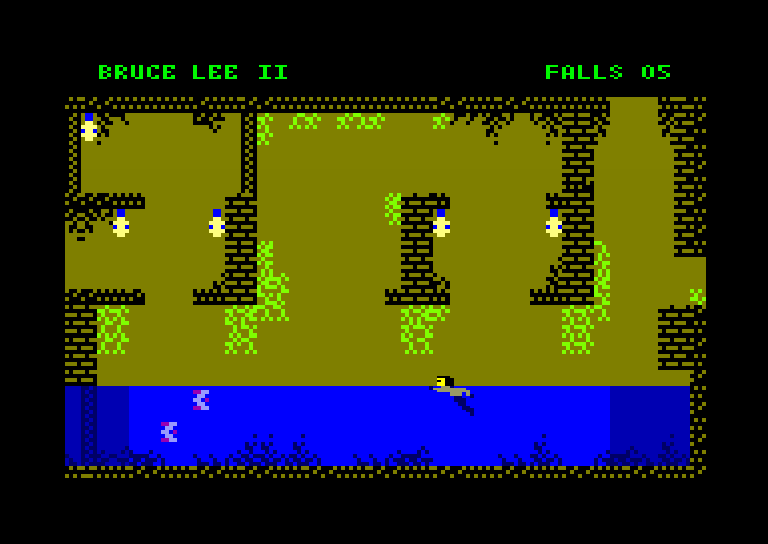 Bruce Lee II (Windows) screenshot: "If you want to learn to swim, jump into the water." - B. Lee (CPC mode)