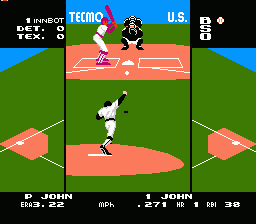 Tecmo Baseball (NES) screenshot: Fast Ball