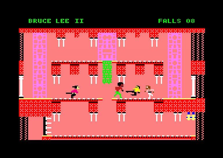 Bruce Lee II (Windows) screenshot: "Take things as they are - punch when you have to punch, kick when you have to kick." - B. Lee (CPC mode)