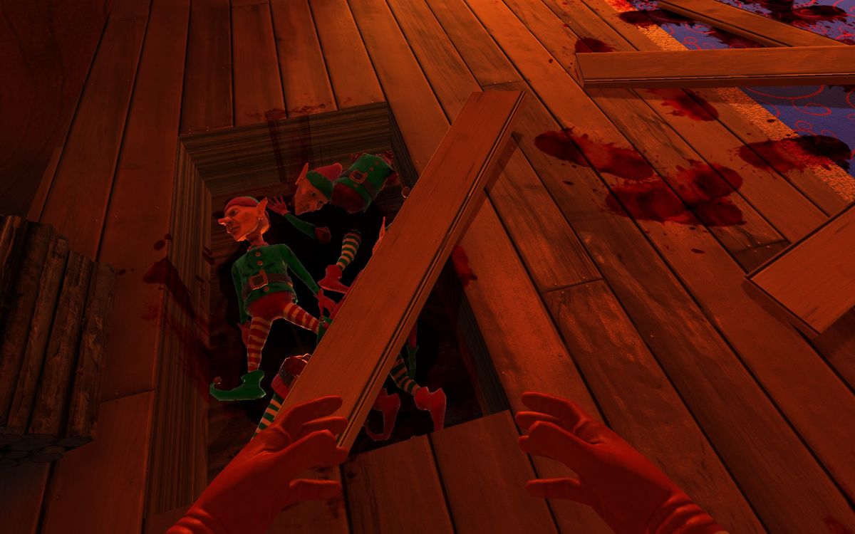 Viscera Cleanup Detail: Santa's Rampage (Windows) screenshot: The beating elf?
