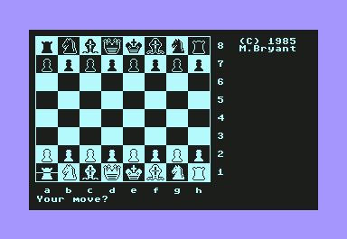 Colossus Chess 4 (Commodore 64) screenshot: Game start