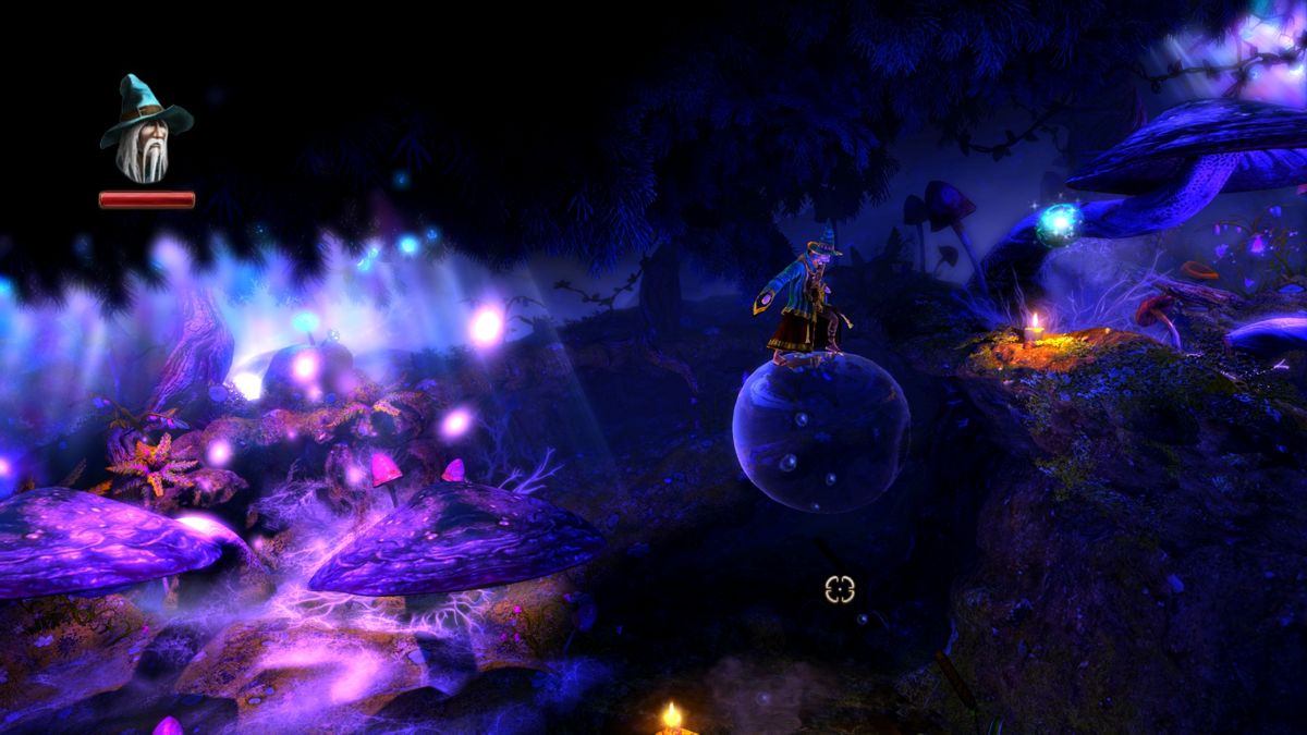 Trine 2 (Windows) screenshot: Wizard can move objects and create boxes and bridges.