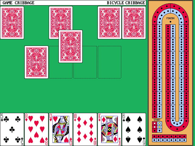 Bicycle Limited Edition (DOS) screenshot: Bicycle Cribbage: Dealing