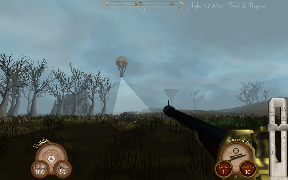 Sir, You Are Being Hunted (Windows) screenshot: These are hard to take down and cover a lot of ground (Alpha 0.7.5095).