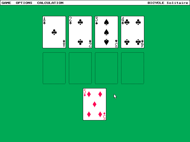 Bicycle Limited Edition (DOS) screenshot: Bicycle Solitaire: Playing the Calculation
