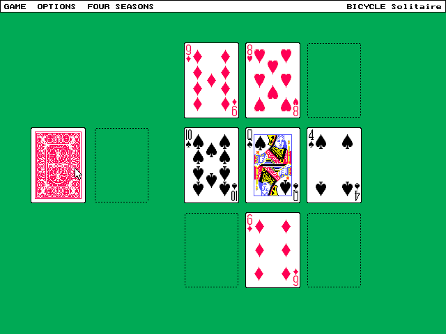 Bicycle Limited Edition (DOS) screenshot: Bicycle Solitaire: Playing the Four Seasons