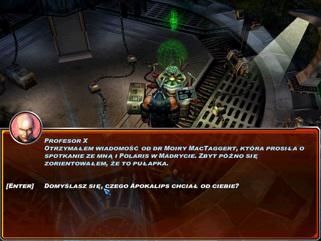 X-Men: Legends II - Rise of Apocalypse (Windows) screenshot: Professor X's dialogue