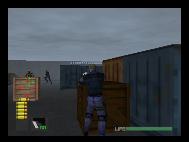 WinBack: Covert Operations (Nintendo 64) screenshot: Behind a box