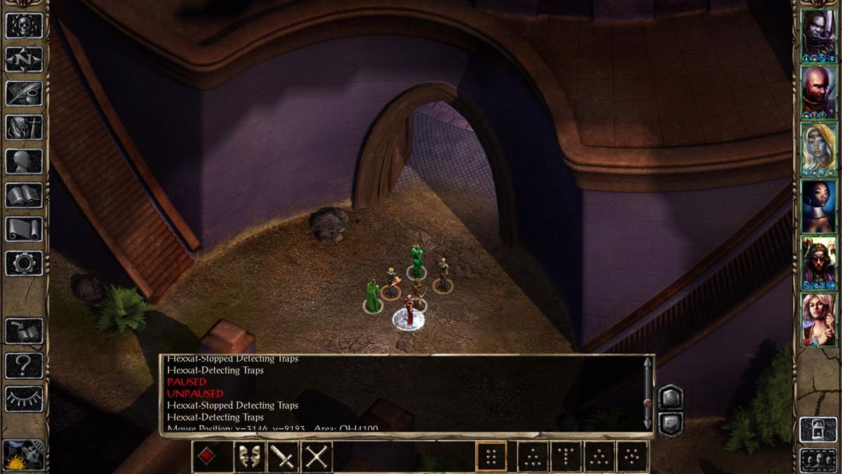 Baldur's Gate II: Enhanced Edition (Windows) screenshot: Visiting a temple with Rasaad