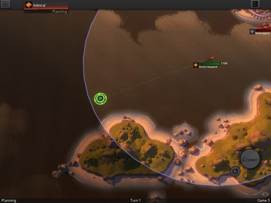 Leviathan: Warships (Windows) screenshot: Setting the movement order