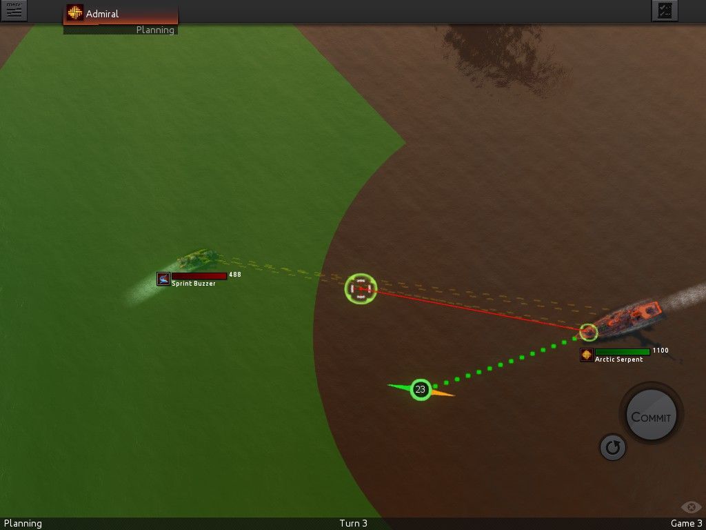 Leviathan: Warships (Windows) screenshot: Giving attack order for front cannon