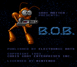 B.O.B. (SNES) screenshot: Title screen