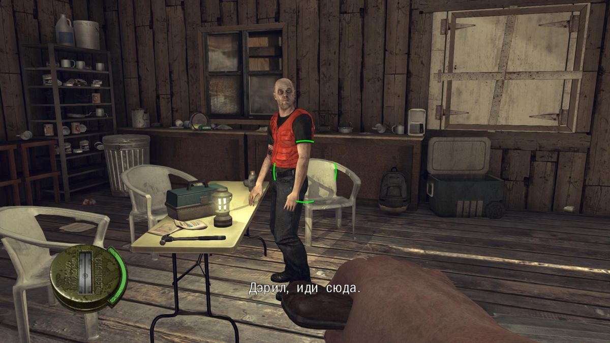 The Walking Dead: Survival Instinct (Windows) screenshot: Jess wants to get out of this mess (in Russian)