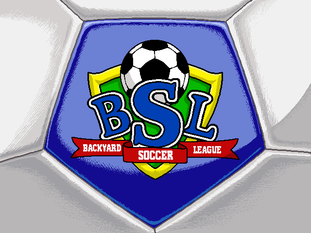Backyard Soccer (Windows) screenshot: Obligatory fictional league plug!