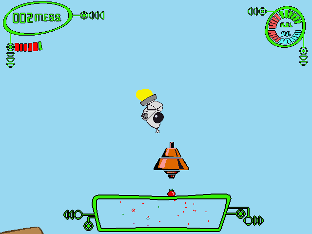 Spy Fox in Hold the Mustard (Windows) screenshot: Don't let the enemies go to the bottom -- they'll take tomatoes!