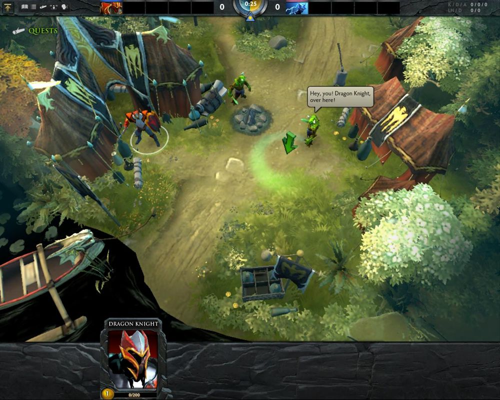 Dota 2 (Windows) screenshot: Tutorial - Playing Darion, the Death Knight.